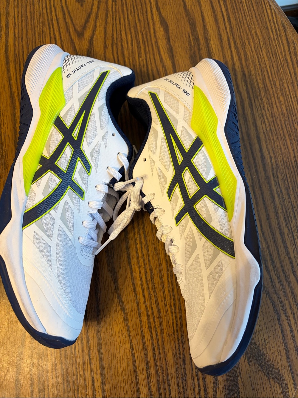 Asics Gel Tactic 12 Men's Court Shoes, White/Blue Expanse SIZE 11.5 US